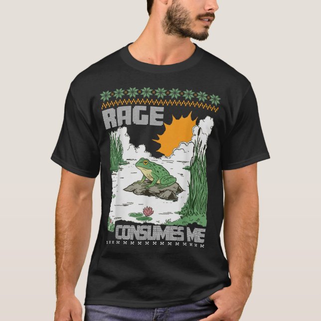 Camiseta Rage Consumes Me Ugly Christmas Sweaters Funny Fro (Frente)