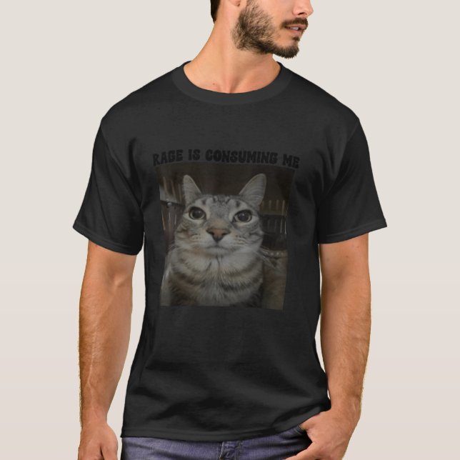 Camiseta Rage Está Me Consumindo Bobo De Gato Estrelando Ga (Frente)