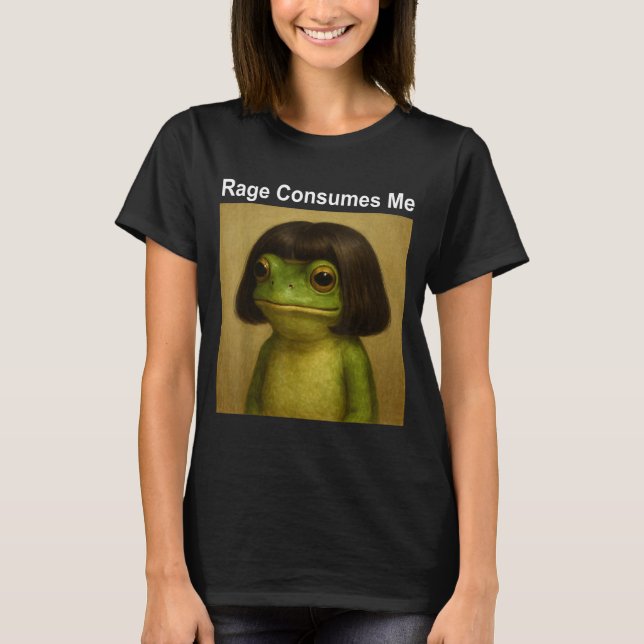 Camiseta Rage Me Consome Sapo Sapo Engraçado Corte de Cabel (Frente)