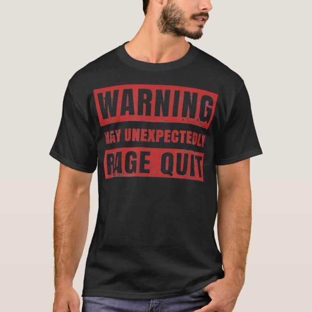 Camiseta Rage Quit  Quitter Gamer Gifts Video Game s Men  (Frente)