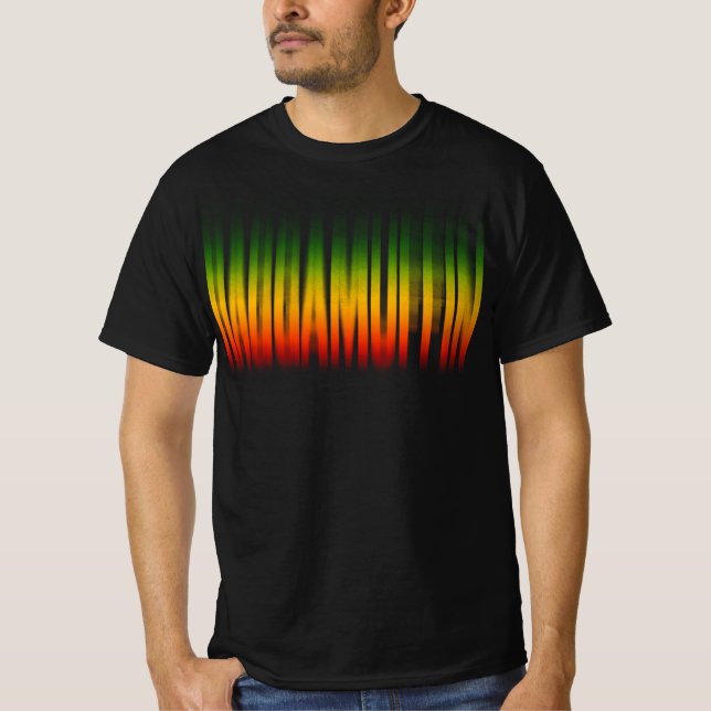 Camiseta Raggamuffin Efeito Desfocado Tipografia Rasta Regg (Frente)