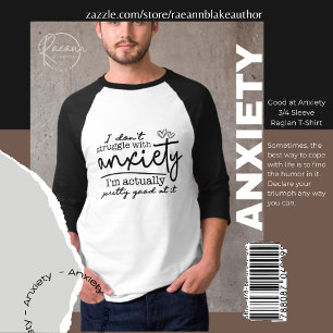 Camiseta Raglan 3/4 Manga Bom em Ansiedade