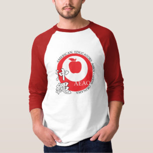 Camiseta Raglan de logotipo grande (vermelho)