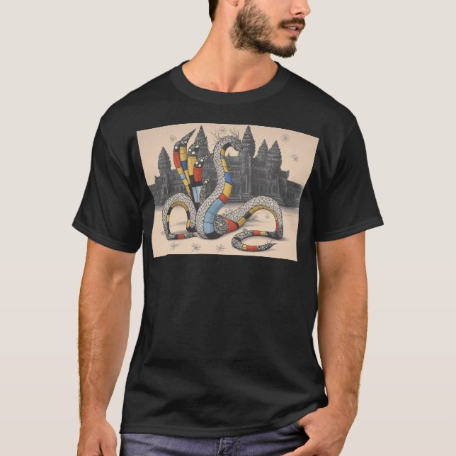 Camiseta Rahu Abstrato Em Angkor Wat (Frente)