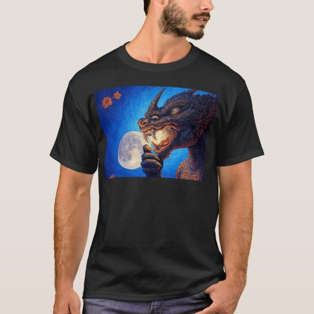Camiseta Rahu Conmodelo Comendo Uma Lua (Frente)