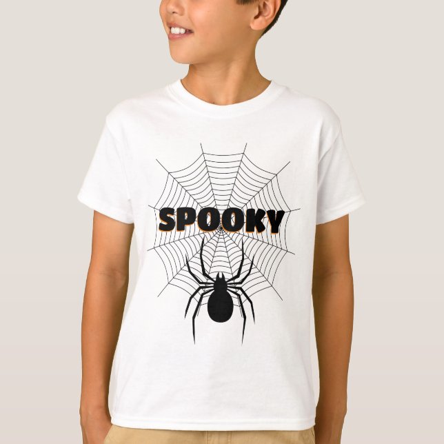Camiseta Raia negra do Dia das Bruxas Spooky (Frente)
