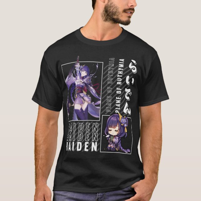 Camiseta Raiden Shogun Plane do Impacto do Euthymia Genshin (Frente)