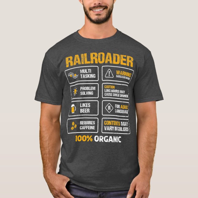 Camiseta Railroader Incrível para um Comboio e Ventilador F (Frente)