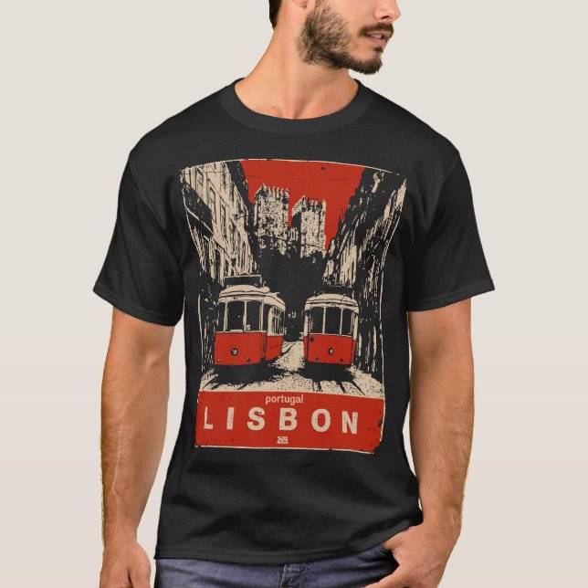 Camiseta Rails antigos: Lisboa nas linhas (Frente)