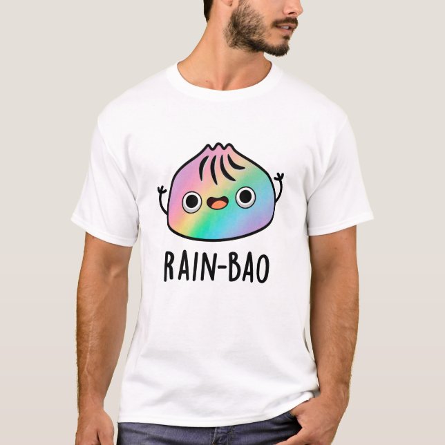 Camiseta Rain-bao Funny Rainbow Dimsum Bao Pun (Frente)