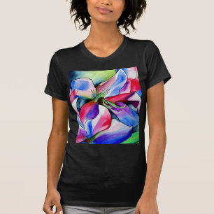 Camiseta Rainbow Azalea flor original de aquarela