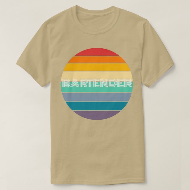 Camiseta Rainbow BARTENDER Retro Vintage (Frente do Design)