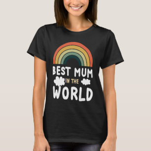 Camiseta Rainbow Best Mãe No Mundo Mamãe Mama Happy Mo