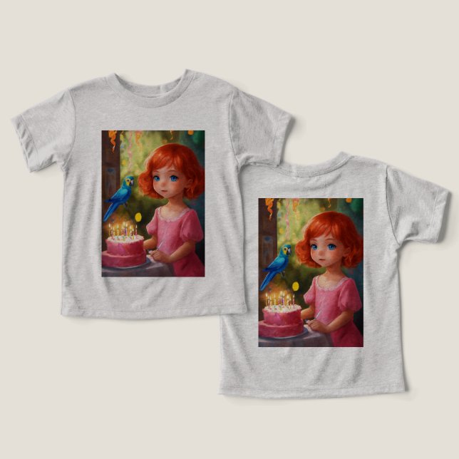 Camiseta Rainbow Birthday Joy (Design Frente e Verso)