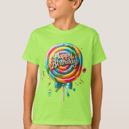 Camiseta Rainbow Birthday Lollipop