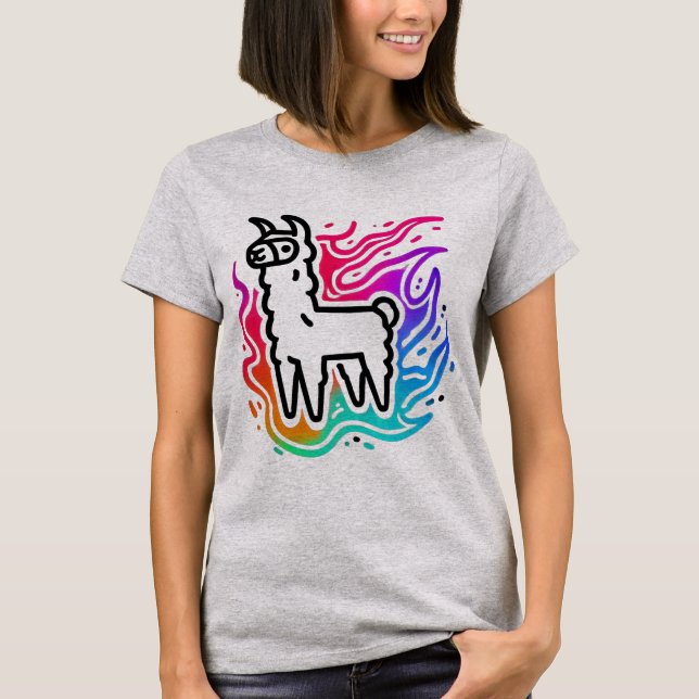 Camiseta Rainbow Blaze Llama (Frente)