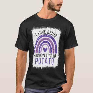 Camiseta Rainbow Bleached Eu adoro ser aleatório É tão pote