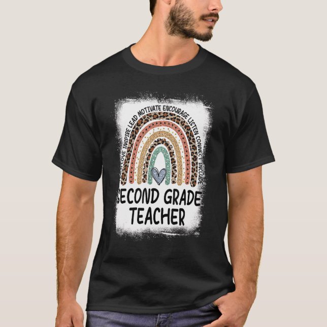Camiseta Rainbow Bleached Teach Love Inspire Team Grau segu (Frente)