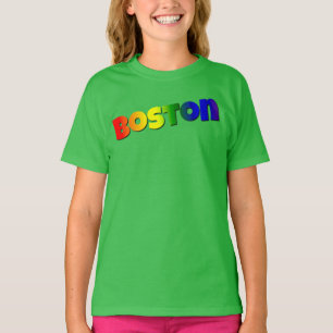 Camiseta Rainbow Boston Font