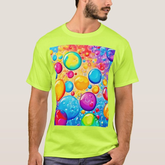 Camiseta Rainbow Bubble Pop Art (Frente)