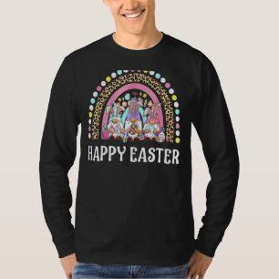 Camiseta Rainbow Bunny Gnome Rabbit Ovos caçando Feliz Orie