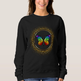 Camiseta Rainbow Butterfly in a Golden Circle sweatshirt
