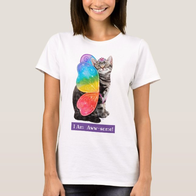 Camiseta Rainbow Butterfly Princesa Kitten (Frente)