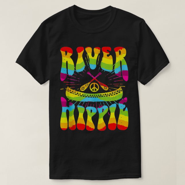 Camiseta Rainbow Canoe Summer Festival River Hippie (Frente do Design)