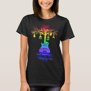Camiseta Rainbow Chakra Guitars Tree of Life Artsy Music Lo