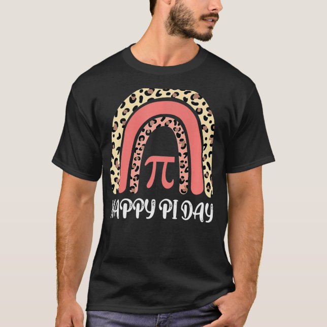 Camiseta Rainbow Cheetah Happy Pi Day Math 3 14 Símbolo Tea (Frente)