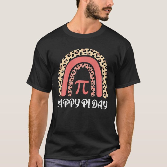 Camiseta Rainbow Cheetah Happy Pi Day Math 3.14 Símbolo Tea (Frente)