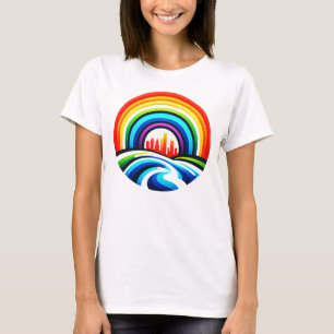 Camiseta Rainbow City Skyline Urban Diversity & Hope Design