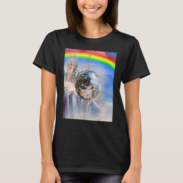 Camiseta Rainbow Clouds Disco Ball (Frente)