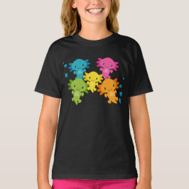 Camiseta Rainbow Color Axolotl Family Youth Girls Shirt