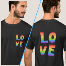 Rainbow Color LOVE Orgulho gay LGBT Impressão fron