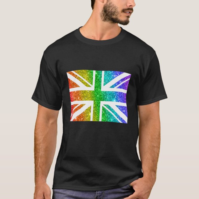 Camiseta Rainbow Color Uk Patriotic Reino Unido Flag Uni (Frente)