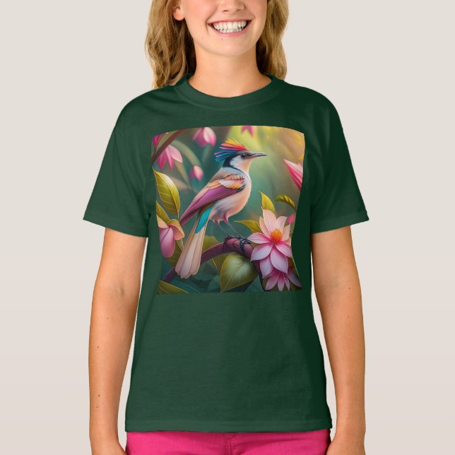 Camiseta Rainbow crested Jay Fantasy Bird (Frente)