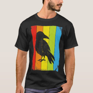 Camiseta Rainbow Crow Colorida Halloween Bird Lover