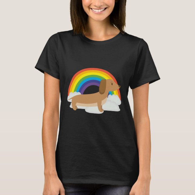 Camiseta Rainbow Dachshund Dachshund Idea (Frente)