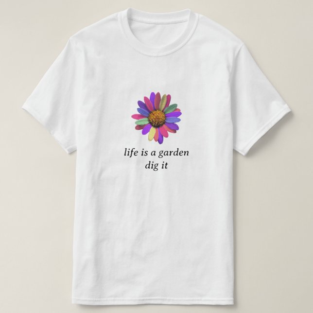 Camiseta Rainbow Daisy (Frente do Design)