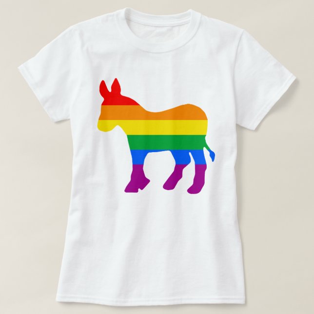 Camiseta Rainbow Democrat (Frente do Design)