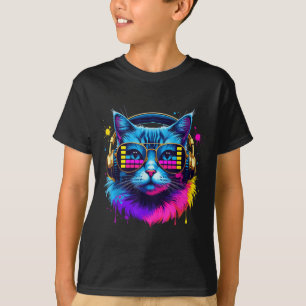 Camiseta Rainbow Dj Cat Music Lover Para Cat Lover Cat Mãe 