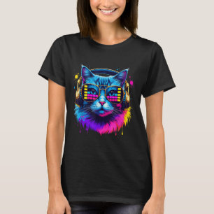 Camiseta Rainbow Dj Cat Music Lover Para Cat Lover Cat Mãe