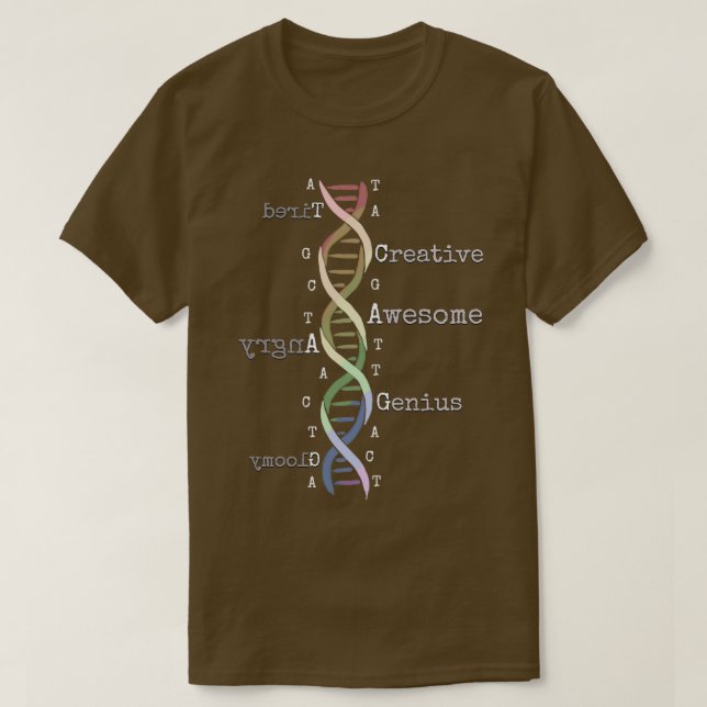 Camiseta Rainbow DNA Incrível Genoma Engraçado Ciência Aniv (Frente do Design)