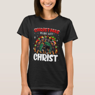 Camiseta Rainbow Doberman Dog Lover Natal