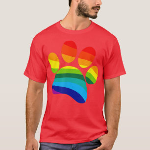 Camiseta Rainbow Dog Paw PrintI Love Dogs