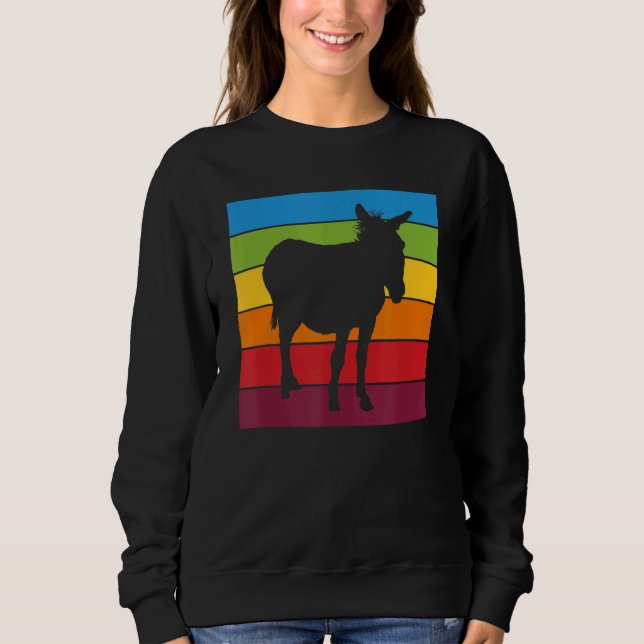 Camiseta Rainbow Donkey Cute Picture Colorful Strip (Frente)