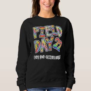 Camiseta Rainbow Doodle School Field Day 22 Deixe Os Jogos