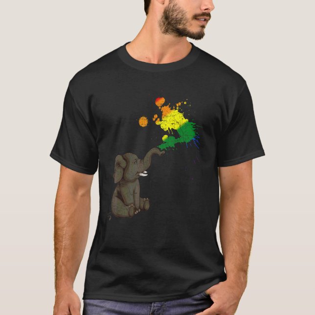 Camiseta Rainbow Elephant Africa Animal (Frente)