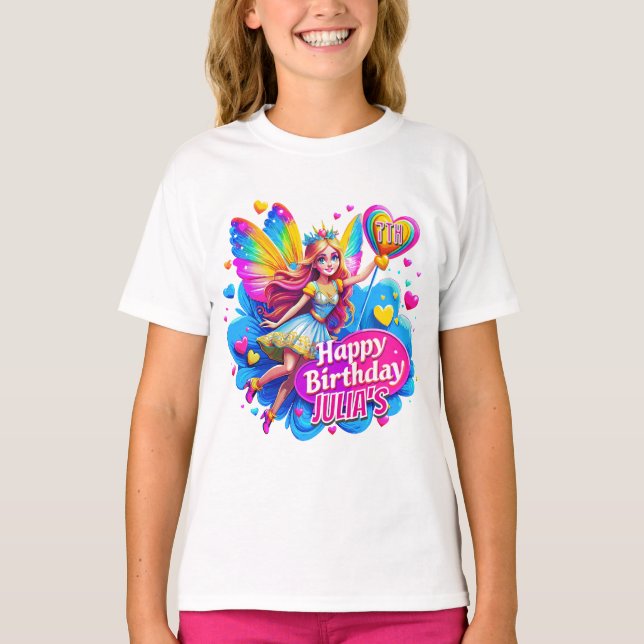 Camiseta Rainbow Fairy Birthday Celebration, presente de an (Frente)